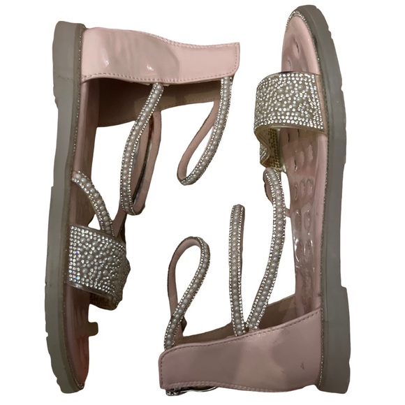 Girls pearls and rhinestones sandals - size 1.5 - Picture 2 of 5